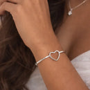 Pulseira Bracelete Coração Diana -  Prata 925